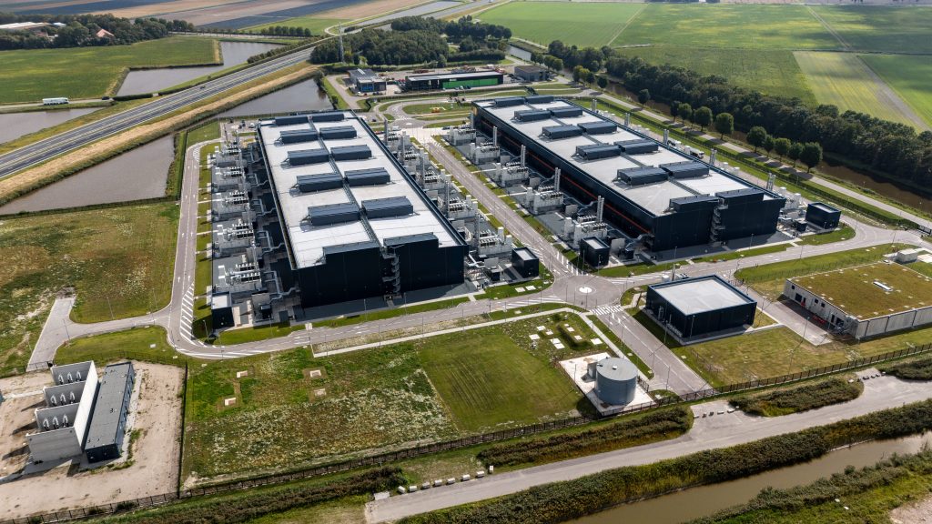 aerial view of hybrid data center